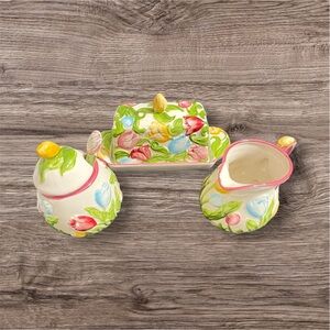 Temp-Tations By Tara Figural Floral 6 Piece Ceramic Set NWOT